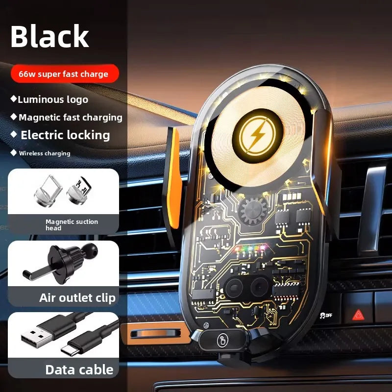 Smart Sensor Car Phone Wireless Charger 15W Fast Charging Auto-Clamping Car Phone Holder For IPhone And All Enable Android