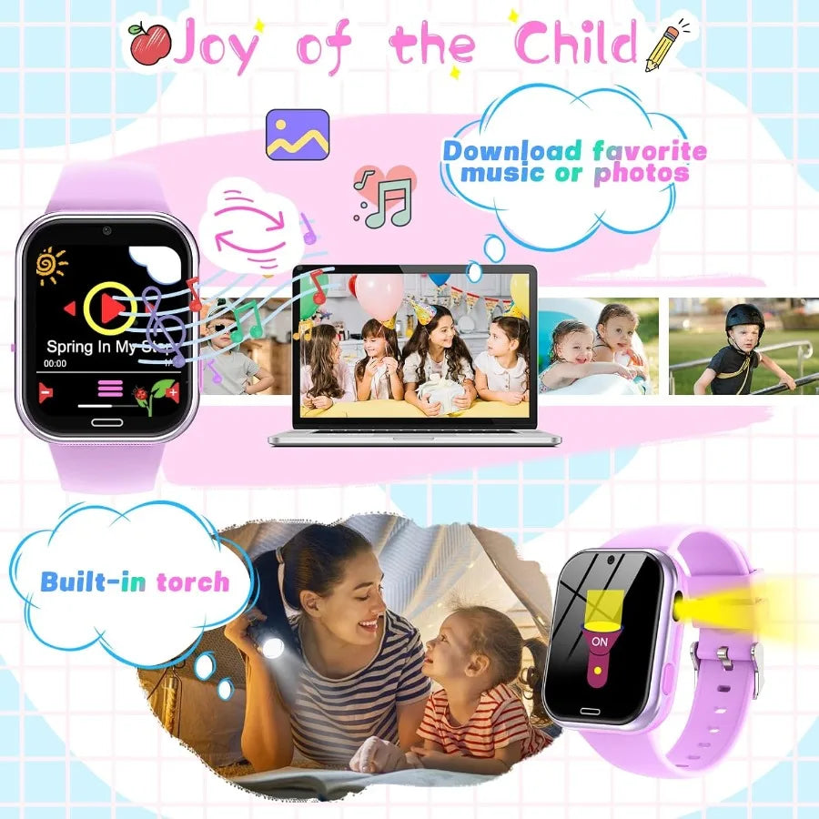 Smart Watch for Touch Screen Watch with Camera Music Video Pedometer Calculator Alarm Clock Learn Card Audio Book Calendar Watc