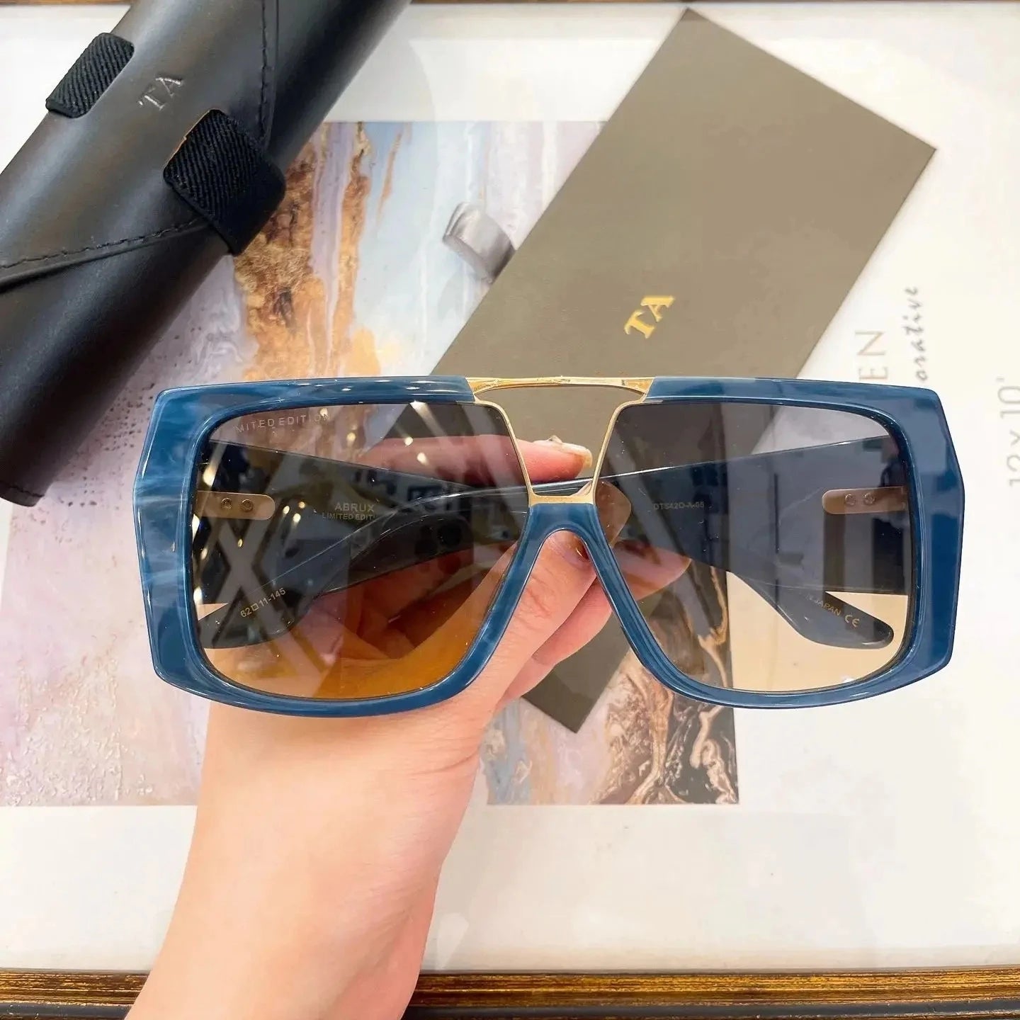 Original For LIANGCHENDIT DT ABRUX DTS420-A LIMITED EDITION Men Sunglasses Stylish Classic Acetate Frame Women Couple Eyewear