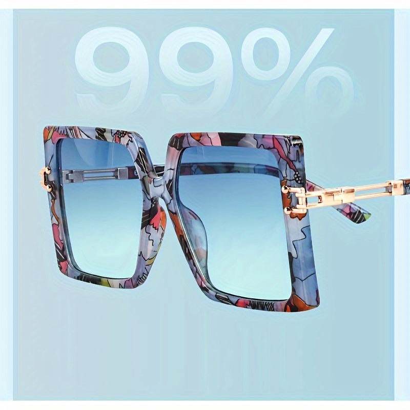 Stylish Oversized PC Frame Sunglasses for Women - Polarized Lens, AC Material, Professional Sports Glasses for Hiking, Outdoor Activities, and Everyday Wear - Durable, Comfortable, and Trendy Accessories