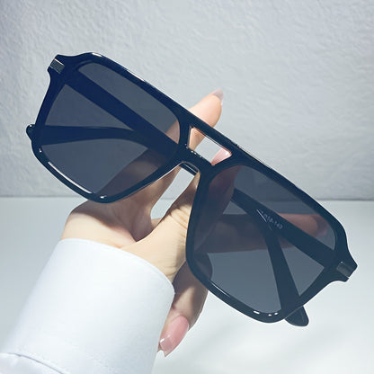 Stylish Double Bridge Gradient Sunglasses - Fashionable Shades for Women and Men - Perfect for Driving, Beach Party, and Casual Everyday Wear