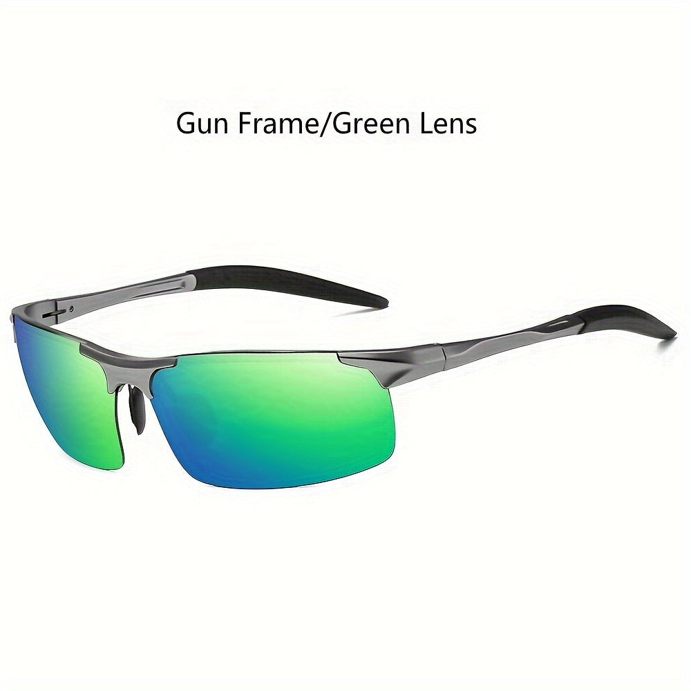 Top Sports Sunglasses Al-Mg Alloy Glasses Driving HD Polarized UV Protection UltraLight Golf Fishing Cycling UV400 Sports Sunglasses