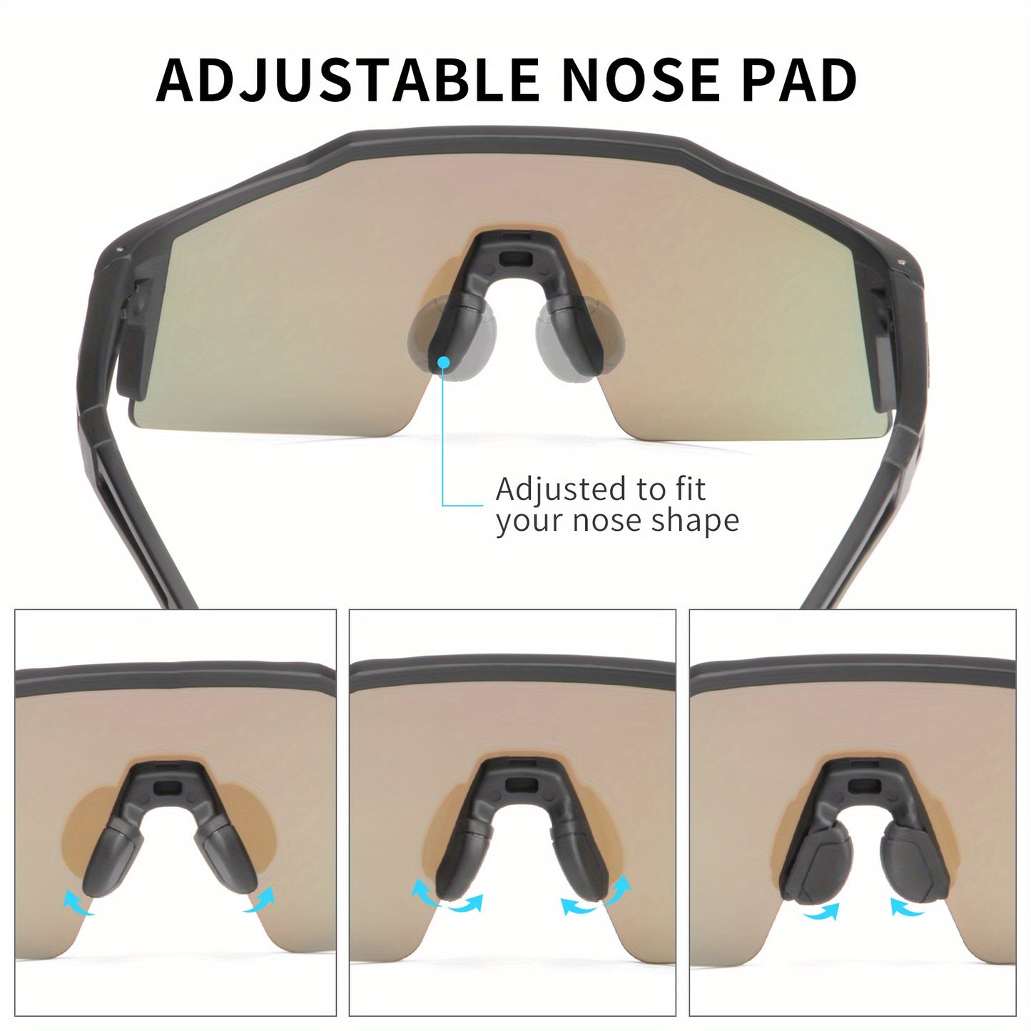 KAPVOE Cycling glasses Men MTB Mountain Bike 4 lenses Cycling sunglasses women Outdoor Bicycle riding Eyewear bike racing Driving Fishing Protection Sunglasses Golf baseball Hiking bike Goggles