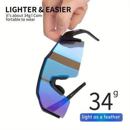 KAPVOE Cycling glasses Men MTB Mountain Bike 4 lenses Cycling sunglasses women Outdoor Bicycle riding Eyewear bike racing Driving Fishing Protection Sunglasses Golf baseball Hiking bike Goggles