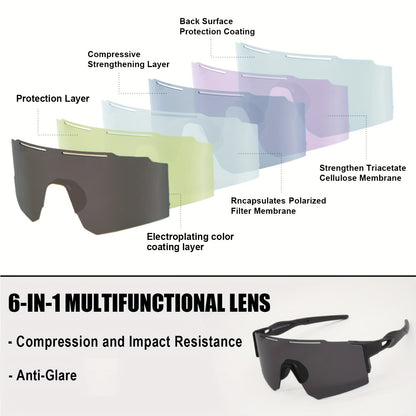 Sports Sunglasses For Men And Women, Ideal For Cycling, Skiing, Driving, And Mountain Climbing