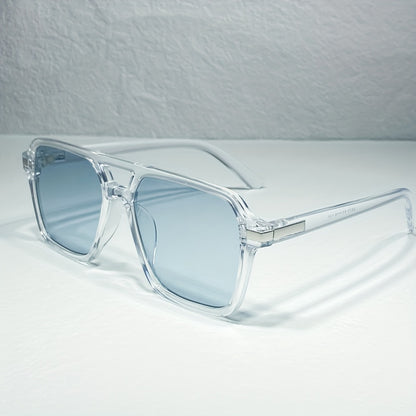 Stylish Double Bridge Gradient Sunglasses - Fashionable Shades for Women and Men - Perfect for Driving, Beach Party, and Casual Everyday Wear