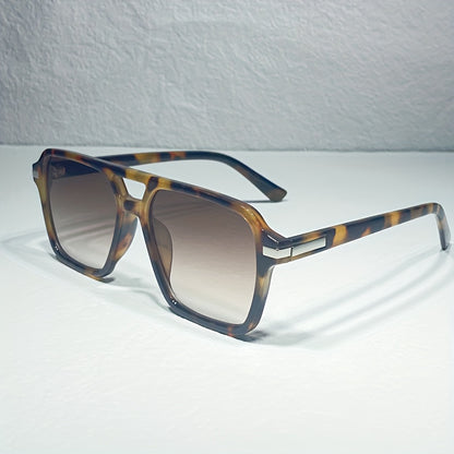 Stylish Double Bridge Gradient Sunglasses - Fashionable Shades for Women and Men - Perfect for Driving, Beach Party, and Casual Everyday Wear