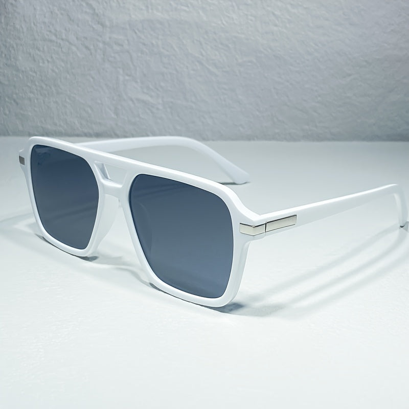 Stylish Double Bridge Gradient Sunglasses - Fashionable Shades for Women and Men - Perfect for Driving, Beach Party, and Casual Everyday Wear