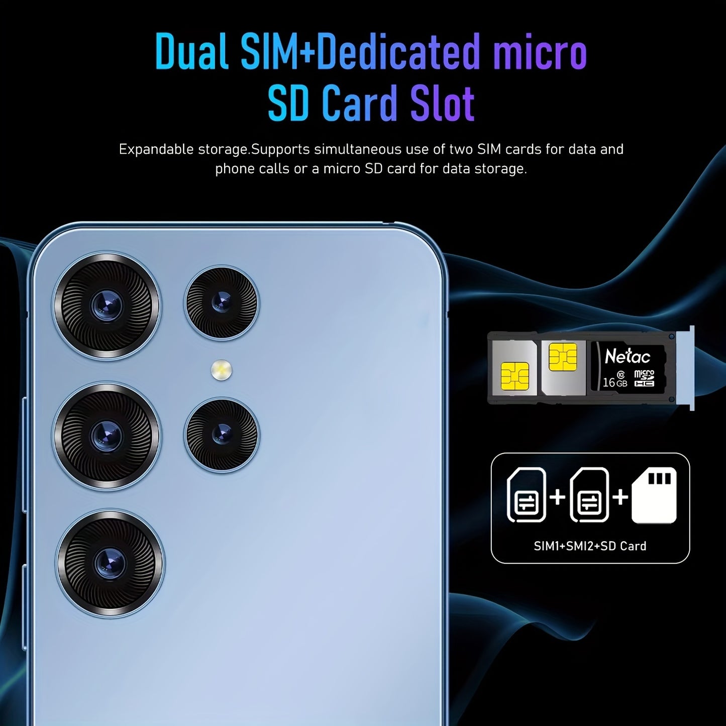 Smart Phone Large Screen 7.0 Inches, Dual Card Dual Standby, 4G Network, Face Recognition Technology, 6000mah, 3+64GB, Unlock Smart Phone.