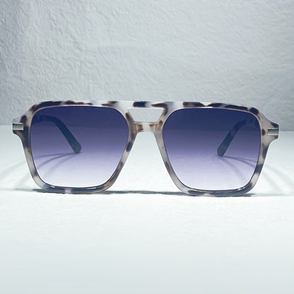Stylish Double Bridge Gradient Sunglasses - Fashionable Shades for Women and Men - Perfect for Driving, Beach Party, and Casual Everyday Wear