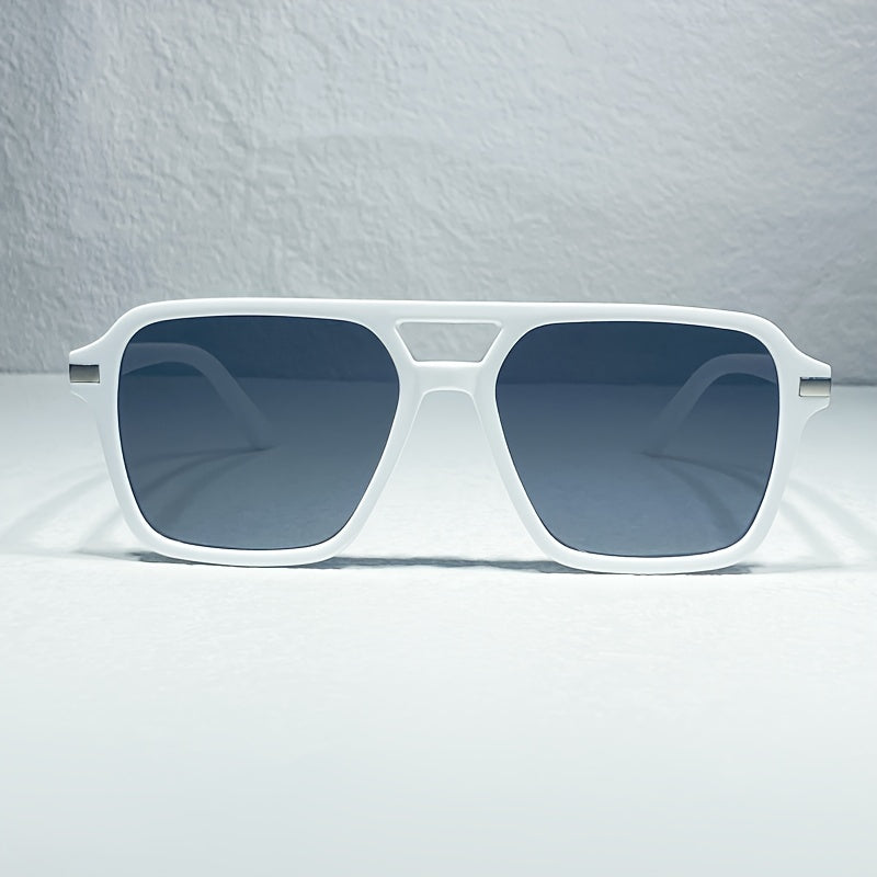 Stylish Double Bridge Gradient Sunglasses - Fashionable Shades for Women and Men - Perfect for Driving, Beach Party, and Casual Everyday Wear