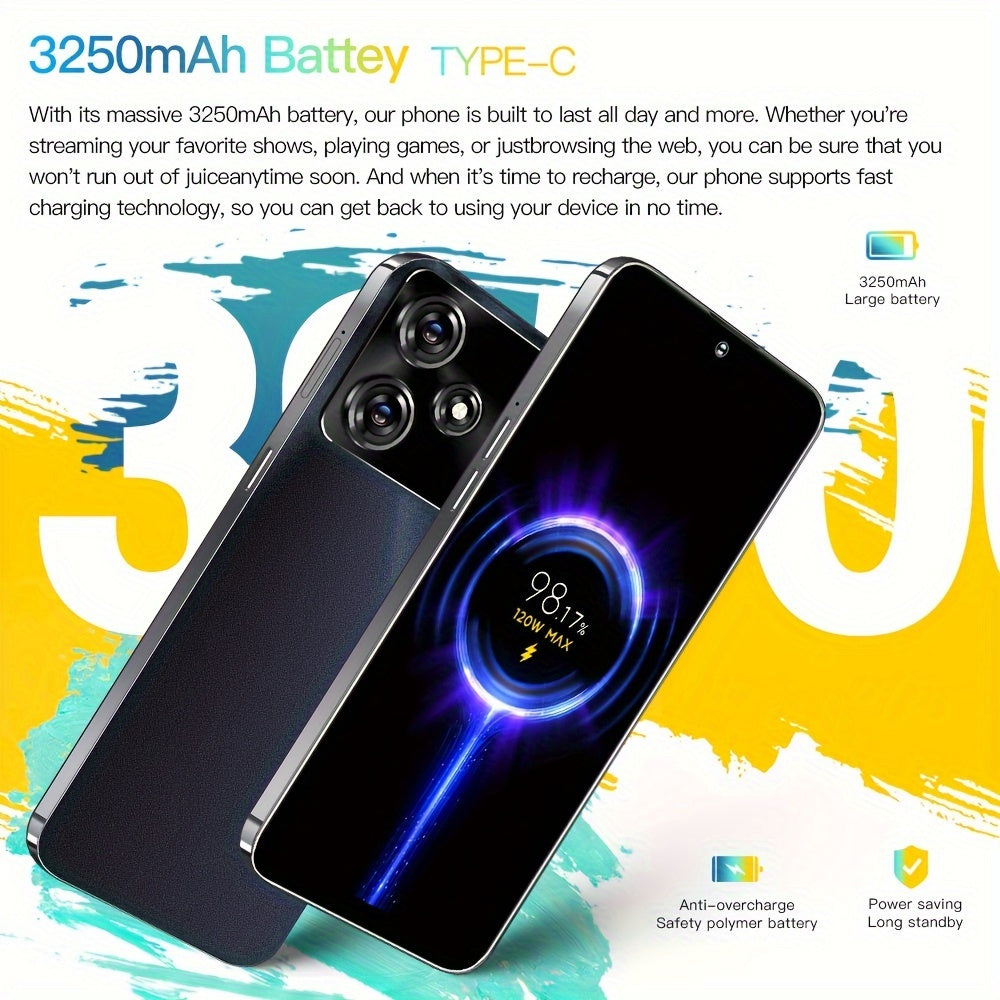 6.53 " Incell Original HD Perforated Screen Smart Phone, Multi-Function Smart Phone, MTK6737 4 Core CPU, 4G Network, 720*1600 Resolution Memory 6+256GB, GPS, Camera 2MP+13MP, Support 10W Fast Charge