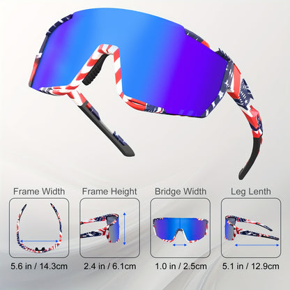 Trump 2024 Flag, American Flag Sunglasses Cycling Glasses, Polarized Baseball Sunglasses for Men and Women, Sports Running Cycling Fishing Sunglasses