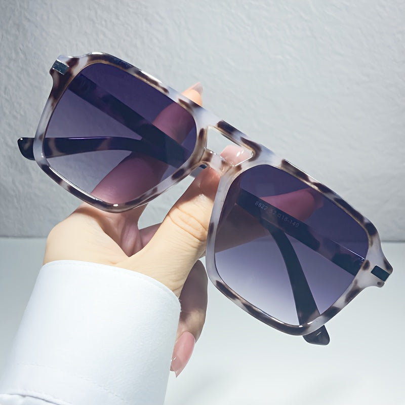 Stylish Double Bridge Gradient Sunglasses - Fashionable Shades for Women and Men - Perfect for Driving, Beach Party, and Casual Everyday Wear