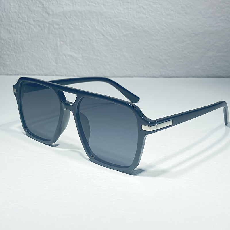 Stylish Double Bridge Gradient Sunglasses - Fashionable Shades for Women and Men - Perfect for Driving, Beach Party, and Casual Everyday Wear