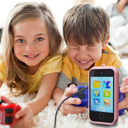 Kids Smart Phone Toys with 32GB TF card,USB Charging, 720P IPS Touch screen,Dual Camera Smart Phone For Kids, Gifts Play Phone