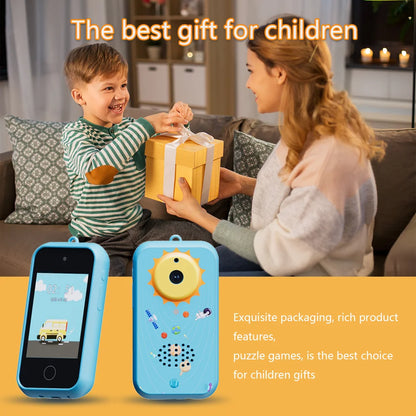 Kids Smart Phone Toys with 32GB TF card,USB Charging, 720P IPS Touch screen,Dual Camera Smart Phone For Kids, Gifts Play Phone