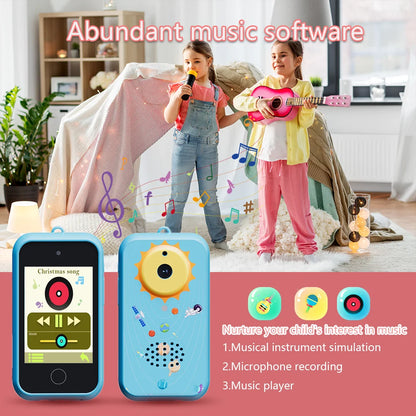 Kids Smart Phone Toys with 32GB TF card,USB Charging, 720P IPS Touch screen,Dual Camera Smart Phone For Kids, Gifts Play Phone