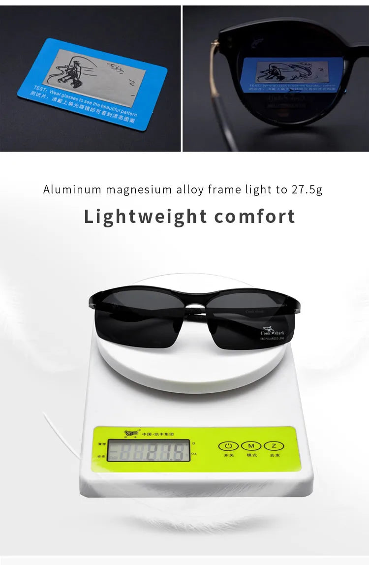 Cook Shark 2020 new aluminum magnesium sunglasses men's sunglasses HD polarized driving driver glasses tide