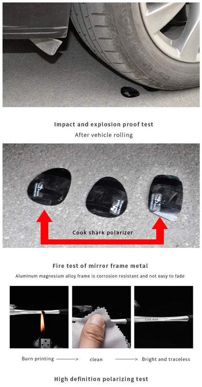 Cook Shark 2020 new aluminum magnesium sunglasses men's sunglasses HD polarized driving driver glasses tide