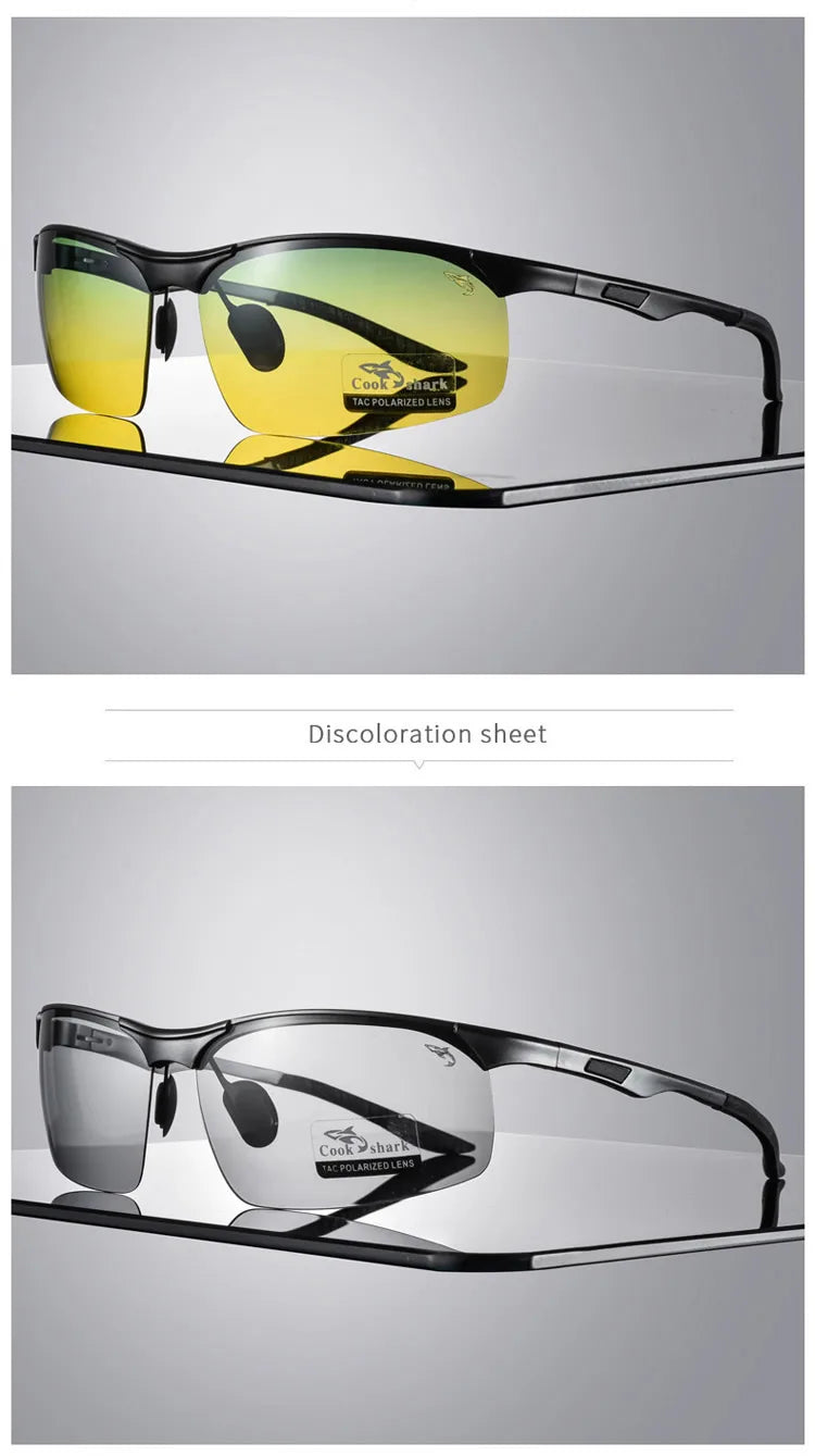 Cook Shark 2020 new aluminum magnesium sunglasses men's sunglasses HD polarized driving driver glasses tide