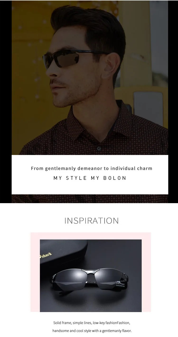 Cook Shark 2020 new aluminum magnesium sunglasses men's sunglasses HD polarized driving driver glasses tide