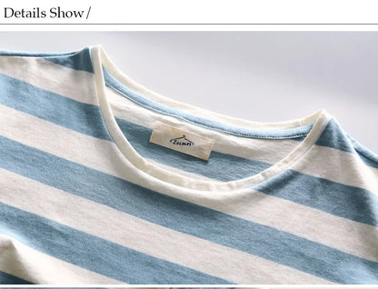 Striped T Shirt for Men Slim Fit Black White Navy Red Even Stripe TShirt Man Short Sleeved Fashion O Neck Striped Top Tees