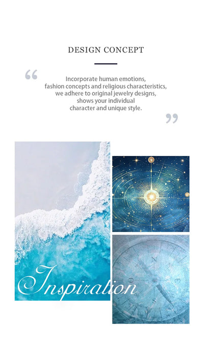 AEONSLOVE 925 Sterling Silver Compass Necklace for Women Men Vintage North Star Turquoise Pendant Nautical Jewelry Travel Gift