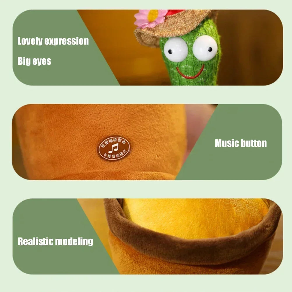 Smart Cactus That Can Dance and Speak, Interactive Learning and Music Toys for Children, Supporting Charging and Battery Models