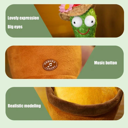 Smart Cactus That Can Dance and Speak, Interactive Learning and Music Toys for Children, Supporting Charging and Battery Models