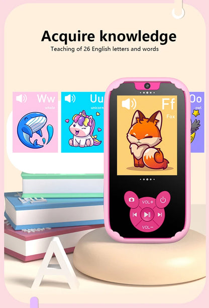 Kids Smart Phone Educational Toys Dual Camera Music Player Baby Phone With 8G Memro Game Learning for Age 3-12 Brithday Gifts