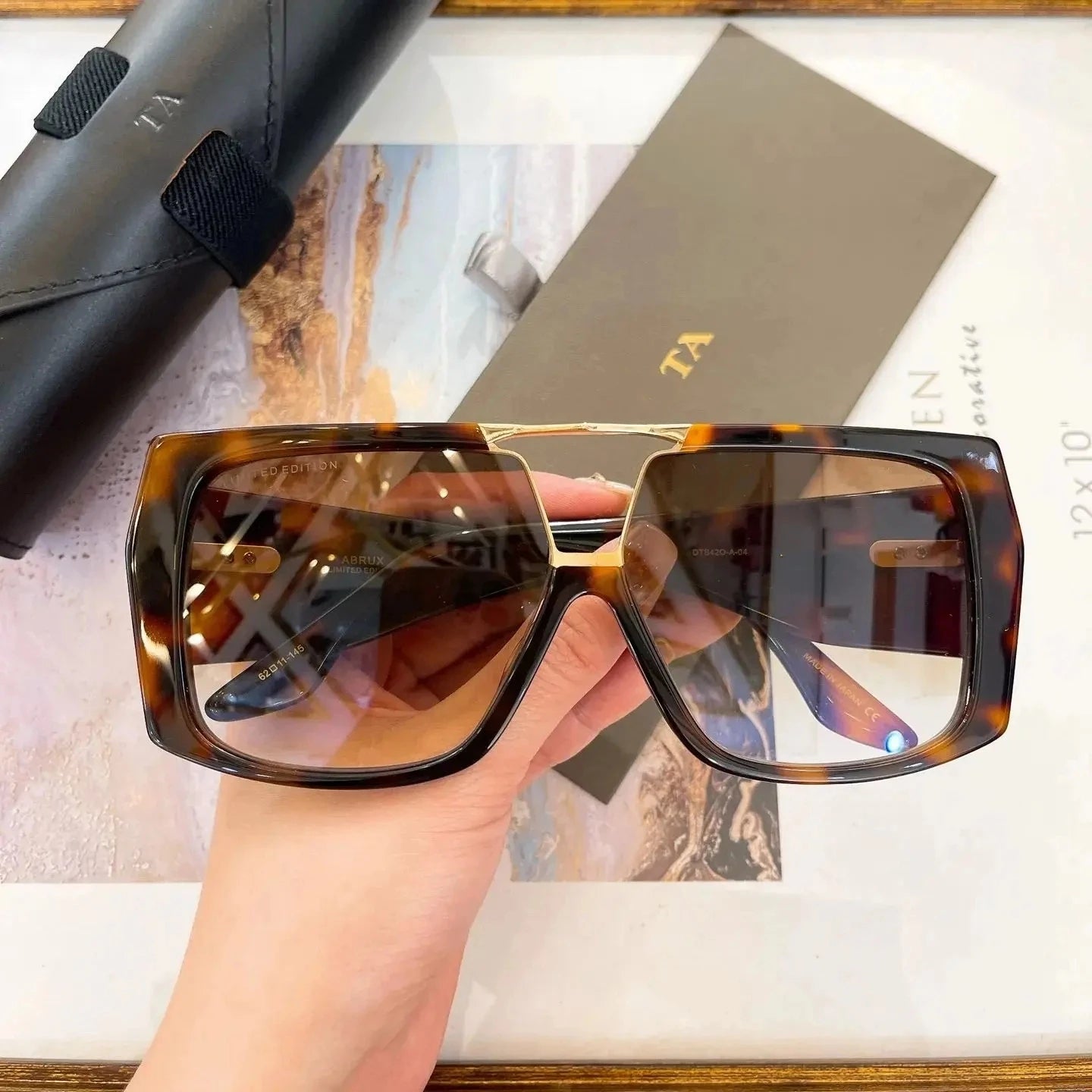 Original For LIANGCHENDIT DT ABRUX DTS420-A LIMITED EDITION Men Sunglasses Stylish Classic Acetate Frame Women Couple Eyewear