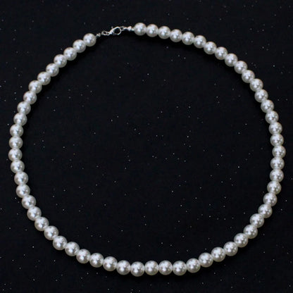 Pearl Necklace Women Men Classic Handmade Strand Bead Jewelry Luxury Trendy Choker Party Gift