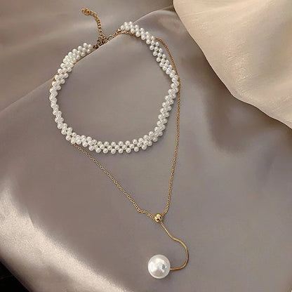 Imitaition Pearl Necklace for Women Simple Fashion Collarbone Chain White Choker Necklaces Designer Wedding Jewelry Wholesale