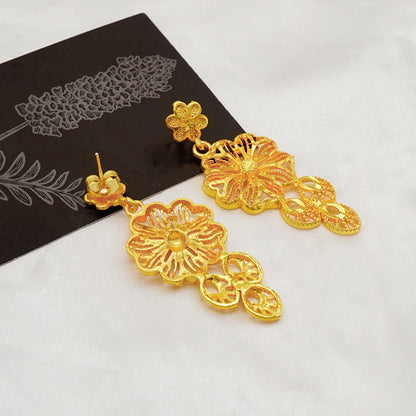 Dubai Women's Jewelry Sets Fashionable Gold Plated Gold Earrings And Necklace Set for Women Girls Wedding Engagement Anniversa