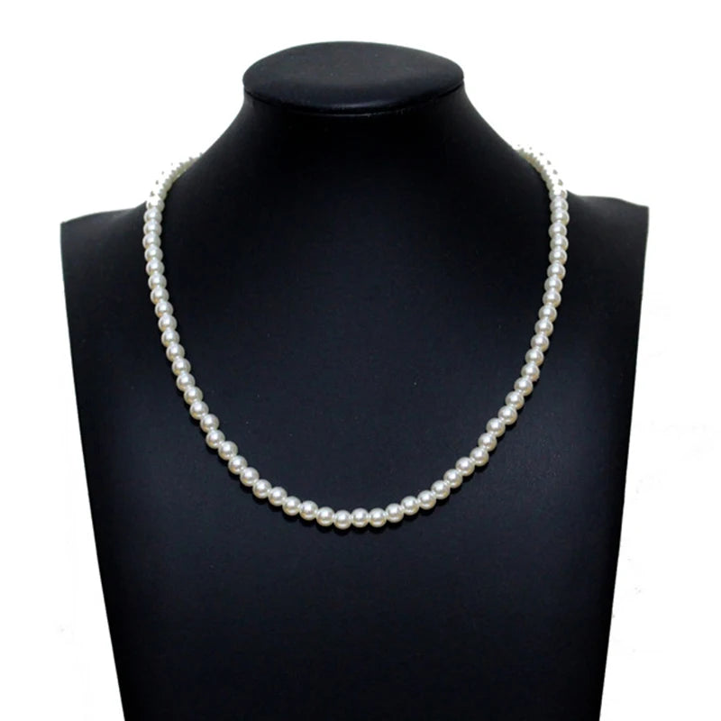 Pearl Necklace Women Men Classic Handmade Strand Bead Jewelry Luxury Trendy Choker Party Gift