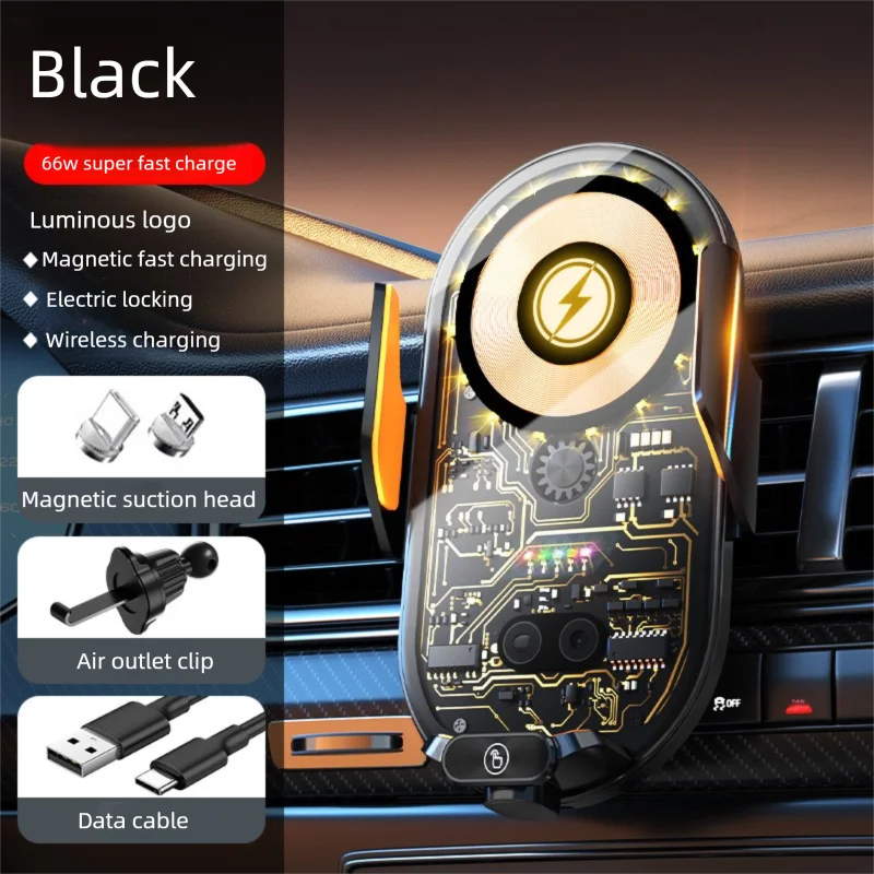 Smart Sensor Car Phone Wireless Charger 15W Fast Charging Auto-Clamping Car Phone Holder For IPhone And All Enable Android