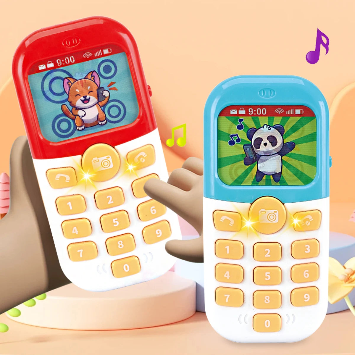 Smartphone Toys, Baby Phone with Music and Light Sound Interact Simulate Making Phone Calls, Gifts for Kids not Include Battery