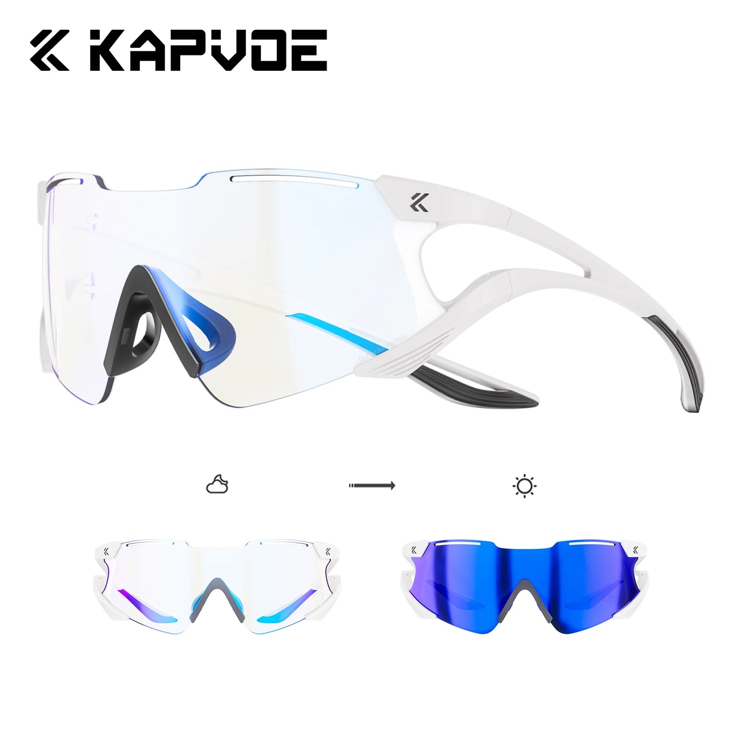 Kapvoe Cycling Sunglasses Photochromic Sports Eyewear UV400 Men MTB Eyewear Outdoor Running Goggles Hiking Sunglasses Sports
