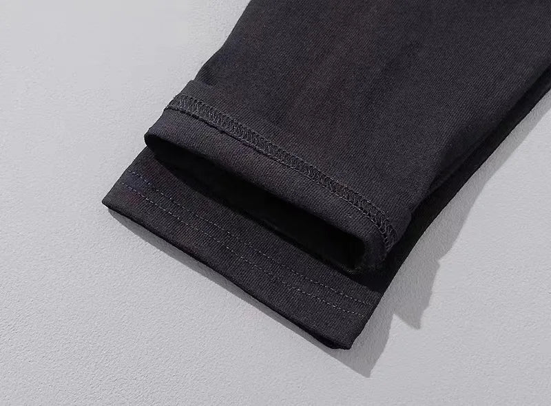 T Shirt For Men Cotton Long Sleeve T-shirts Solid Color Men's Clothing Full Length Sleeve For Spring And Autumn Undershirts