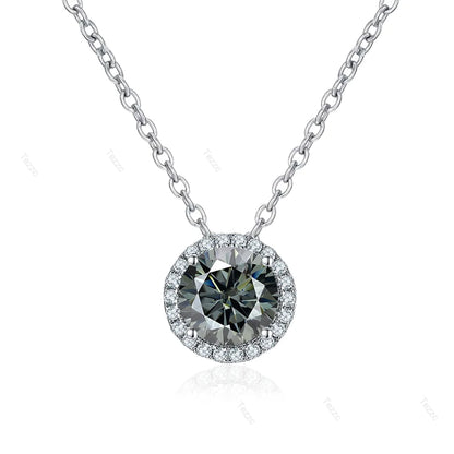 Tezzc 0.5ct 1ct Moissanite Necklace for Women 925 Sterling Silver with Gold Plated Pendant Luxury Necklaces Jewelry Wholesale