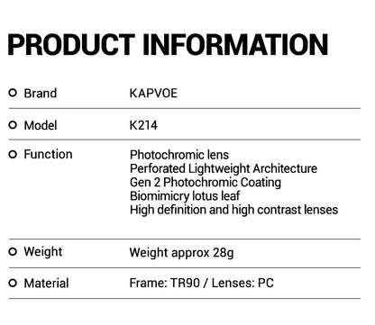 Kapvoe Cycling Sunglasses Photochromic Sports Eyewear UV400 Men MTB Eyewear Outdoor Running Goggles Hiking Sunglasses Sports