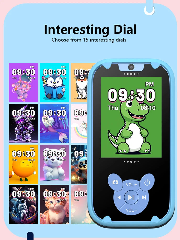 Kids Smart Phone Educational Toys Dual Camera Music Player Baby Phone With 8G Memro Game Learning for Age 3-12 Brithday Gifts