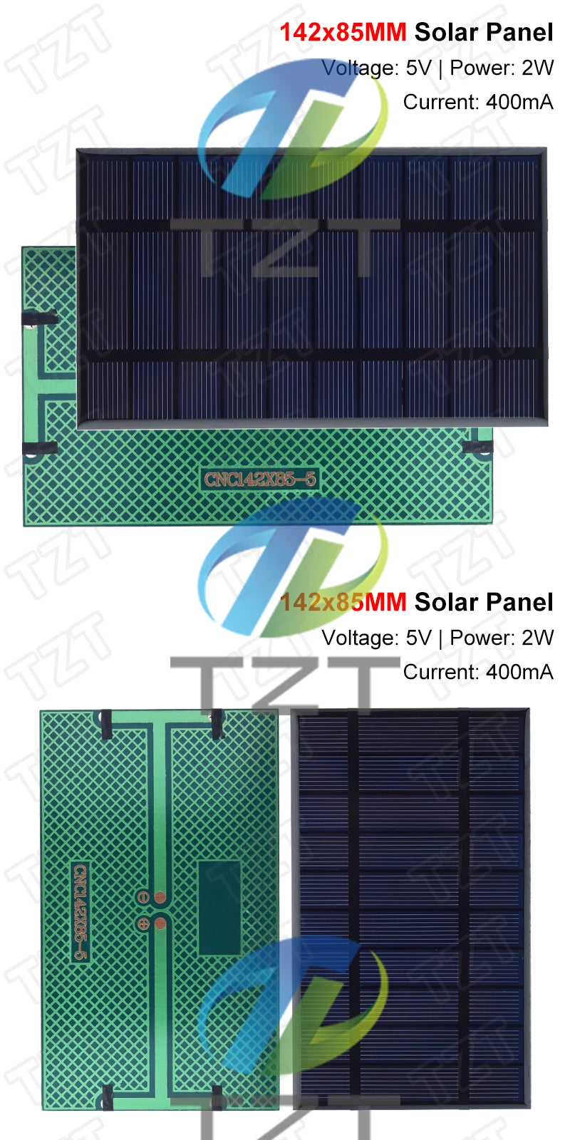 Smart Electronics 400mA 5V 2W Solar Cells Solar Panel Phone Charger Home Improvement 142mm*85mm Polycrystalline Silicon