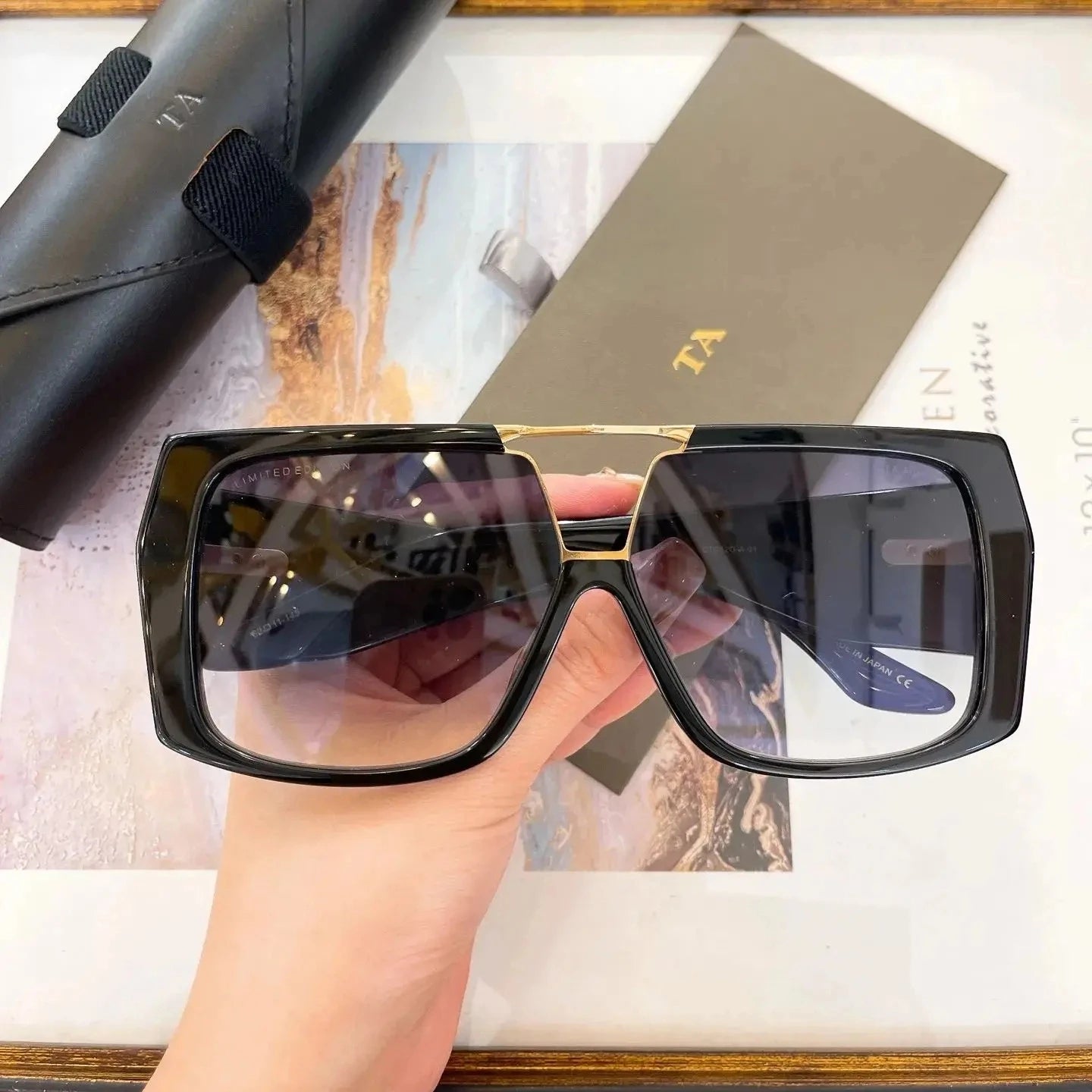 Original For LIANGCHENDIT DT ABRUX DTS420-A LIMITED EDITION Men Sunglasses Stylish Classic Acetate Frame Women Couple Eyewear