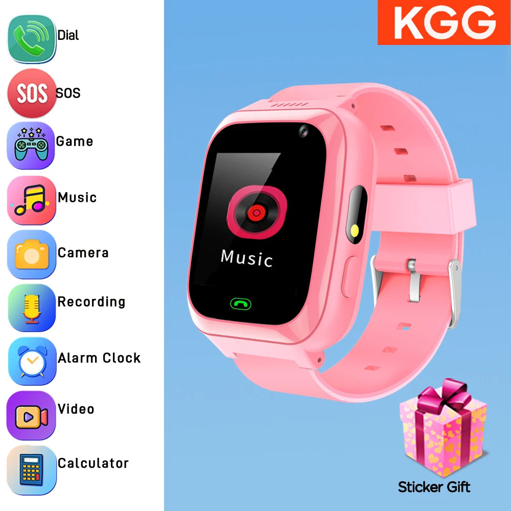 2g Kids Smart Phone Watch Phone Call SOS Video Music Player Camera Games Flashlights Calculator Alarm Clock  Smartwatch Children