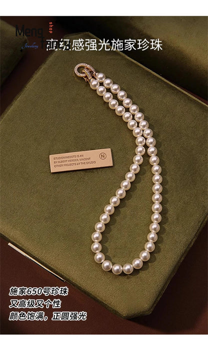 Natural Freshwater Pearl Necklace Simple Exquisite Elegant Luxury Fashion Fine Jewelry Sexy Young Girls High-grade Holiday Gifts