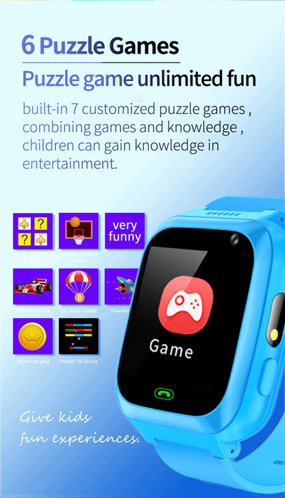 2g Kids Smart Phone Watch Phone Call SOS Video Music Player Camera Games Flashlights Calculator Alarm Clock  Smartwatch Children