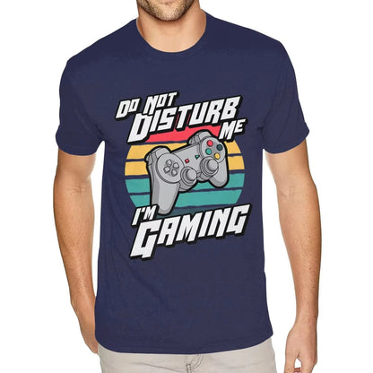 Design Your Own Shirt Do Not Disturb I'm Gaming. Video Games Funny Gamer T Shirt Short Sleeve for Man  Black Tshirt