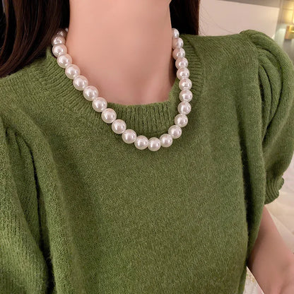 Imitaition Pearl Necklace for Women Simple Fashion Collarbone Chain White Choker Necklaces Designer Wedding Jewelry Wholesale